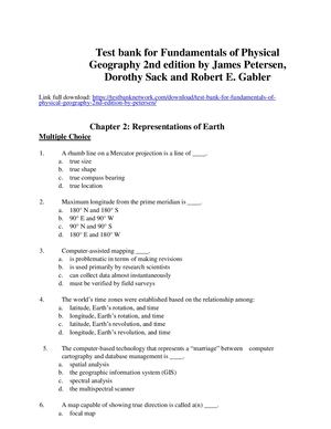 Test Bank For Fundamentals Of Physical Geography 2nd Edition By Petersen Sack And Gabler