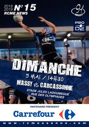 Programme De Match Rugby Club Massy Essonne Carcassonne 05 05 2019