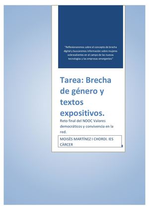 Tarea Brecha De Género Y Textos Expositivos