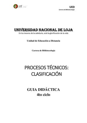 Guia De Clasificacion