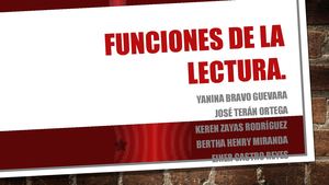 Funciones De La Lectura