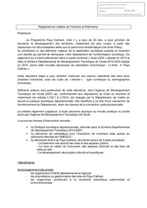 A Reglement Tourisme Et Patrimoine