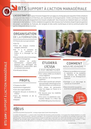 ICSSA - Fiche de présentation du BTS SAM