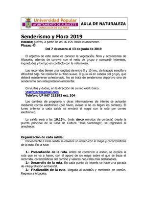Senderismo y Flora 2019