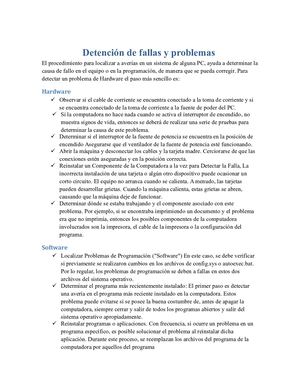 Detención De Fallas Y Problemas