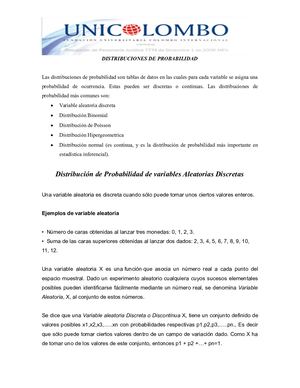 Distribuciones De Probabilidad