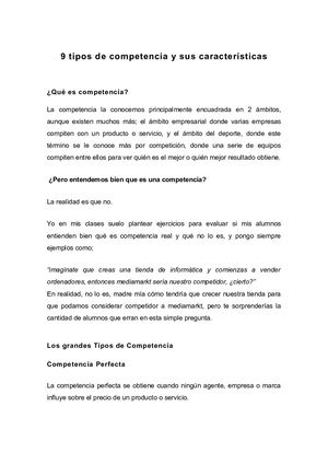9 Tipos De Competencia Y Sus Características