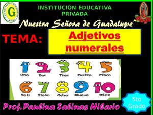 Adjetivo Numerales