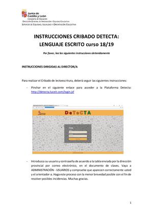 Instrucciones E Directivo Y Tutor A Cribado Lectoescritura