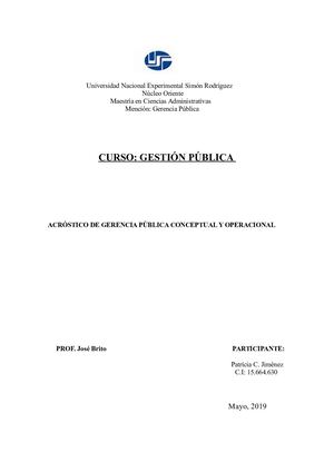 Acróstico de Gerencia Pública