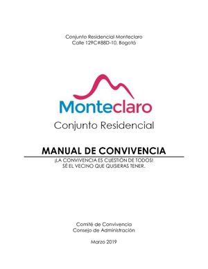 Manual de Convivencia - Conjunto Residencial Monteclaro