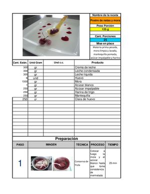 RECETAS ESTANDAR MENU 3