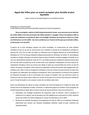 2181 Eu Cities Open Letter 2019 (Fr) Original
