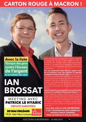 CARTON ROUGE A MACRON avec le bulletin de vote Ian Brossat