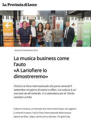 La Musica Business Come L’auto «A Lariofiere Lo Dimostreremo» Cronaca Erba
