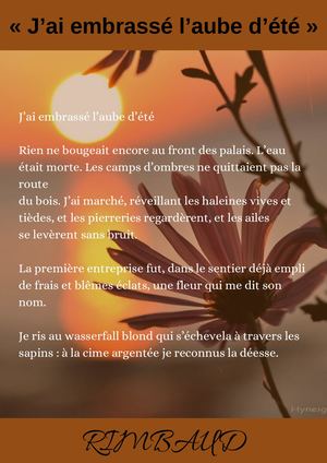 J'ai embrassé l'aude d'été, Rimbaud