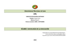 Silabo Sociología De La Educación