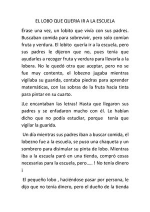 EL LOBO QUE QUERIA IR A LA ESCUELA