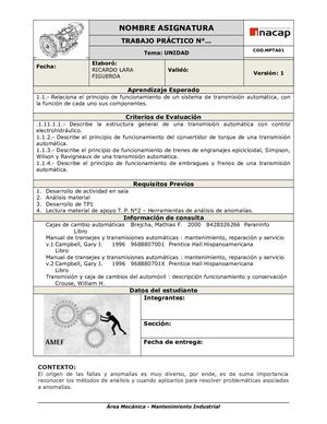 GUIA DE TALLER N°1 TRANSMISIONES AUTOMATICAS