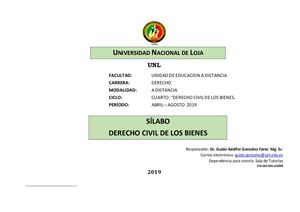 Sílabo Derecho Civil De Los Bienes