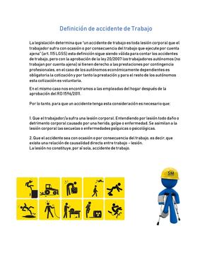 Definición De Accidente De Trabajo