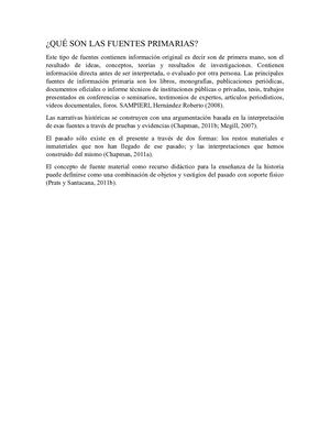 Las Fuentes Primarias