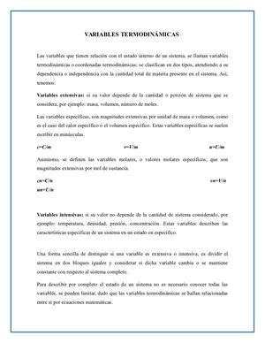 Variables Termodinamicas