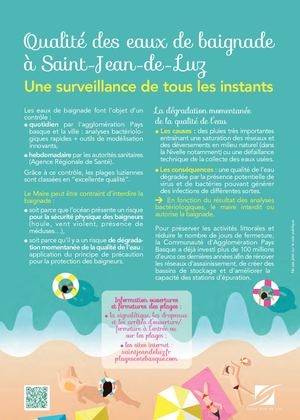 Flyer Eaux de baignade Saint-Jean-de-Luz