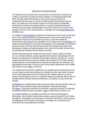 Medios De Comunicación