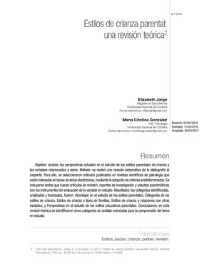 Estilos De Crianza Parental Una Revision
