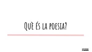 Què És La Poesia?
