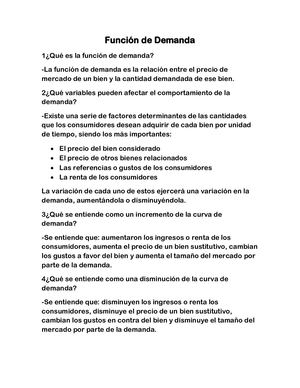 Función De Demanda