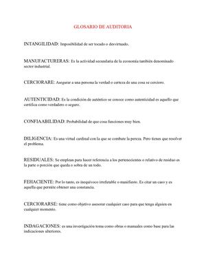 Glosario De Auditoria
