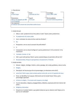 Analisi El Sopar Sant