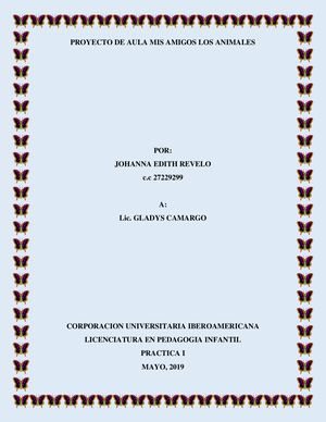 Proyecto De Aula MIS AMIGOS LOS ANIMALES
