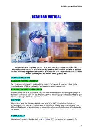 Realidad Virtual, Aumentada Y Mixta