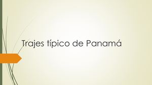 Trajes Típicos De Panamá Pdf
