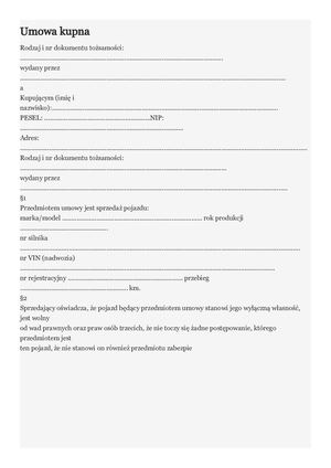 Umowa kupna