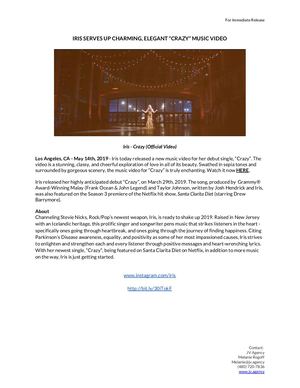 IRIS SERVES UP CHARMING, ELEGANT “CRAZY” MUSIC VIDEO