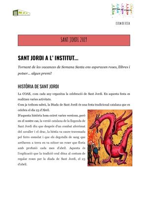 Sant Jordi 2019