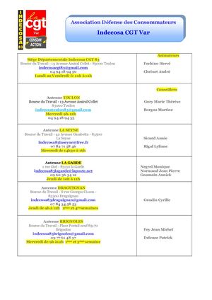 Permanences Indecosa 83 Affichage Ul