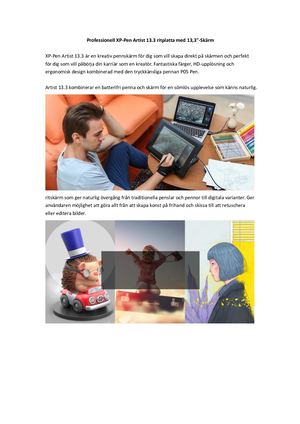 Professionell ritskärm XP-Pen Artist 13.3 ritplatta med Skärm
