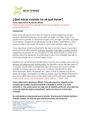 008 Que Hacer Cuando No Se Que Hacer Sin Extremos