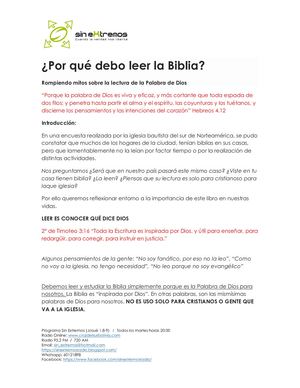 012 Por Que Debo Leer La Biblia Sin Extremos