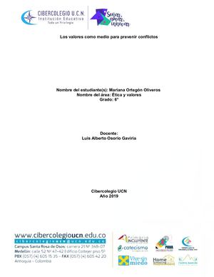 Periodo 2° Grado 6° éTica Y Valores