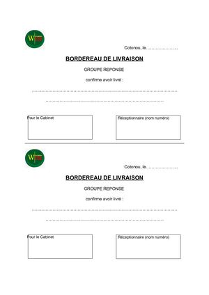 Bordereau De Livraison