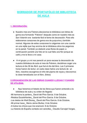 Borrador del Portafolio de Biblioteca de aula