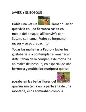 Javier Y El Bosque Cuento