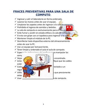 Fraces Preventivas Para Una Sala De Computo