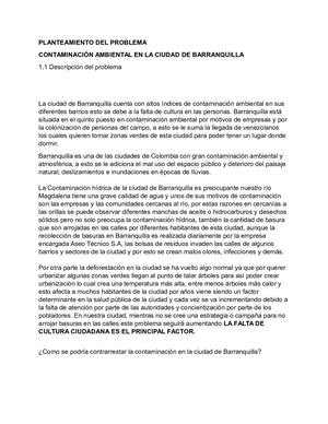 Contaminacion Ambiental En Barranquilla